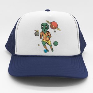 Alien Space Soccer Player Trucker Hat