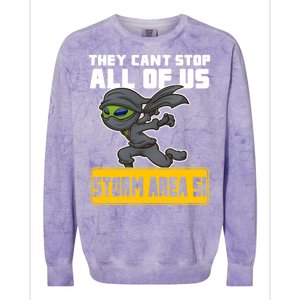 Alien Storming Area 51 Ninja Run Colorblast Crewneck Sweatshirt