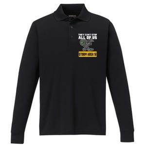 Alien Storming Area 51 Ninja Run Performance Long Sleeve Polo