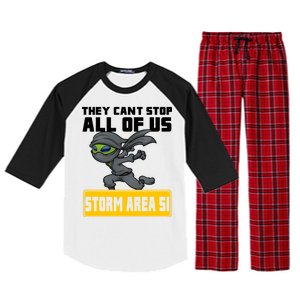 Alien Storming Area 51 Ninja Run Raglan Sleeve Pajama Set