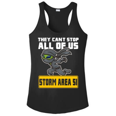 Alien Storming Area 51 Ninja Run Ladies PosiCharge Competitor Racerback Tank