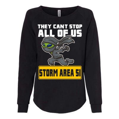 Alien Storming Area 51 Ninja Run Womens California Wash Sweatshirt