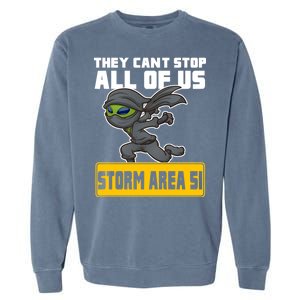 Alien Storming Area 51 Ninja Run Garment-Dyed Sweatshirt