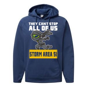 Alien Storming Area 51 Ninja Run Performance Fleece Hoodie