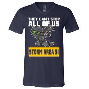 Alien Storming Area 51 Ninja Run V-Neck T-Shirt