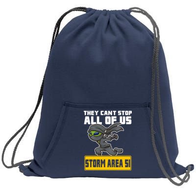 Alien Storming Area 51 Ninja Run Sweatshirt Cinch Pack Bag