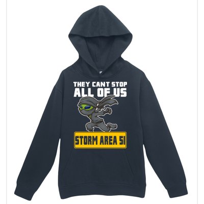 Alien Storming Area 51 Ninja Run Urban Pullover Hoodie