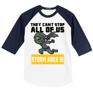 Alien Storming Area 51 Ninja Run Baseball Sleeve Shirt