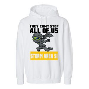 Alien Storming Area 51 Ninja Run Garment-Dyed Fleece Hoodie