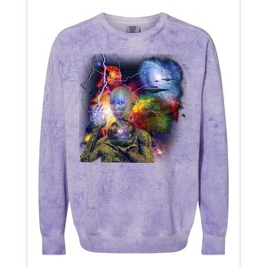 Alien Ufo In Space Colorblast Crewneck Sweatshirt