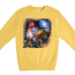 Alien Ufo In Space Premium Crewneck Sweatshirt