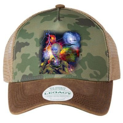 Alien Ufo In Space Legacy Tie Dye Trucker Hat