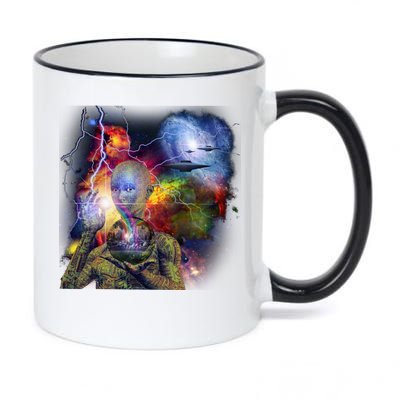 Alien Ufo In Space 11oz Black Color Changing Mug