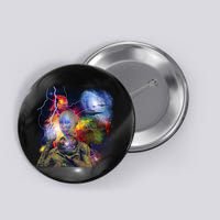Alien Ufo In Space Button