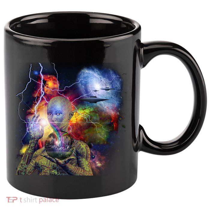 Alien Ufo In Space 11oz C Handle Ceramic Mug