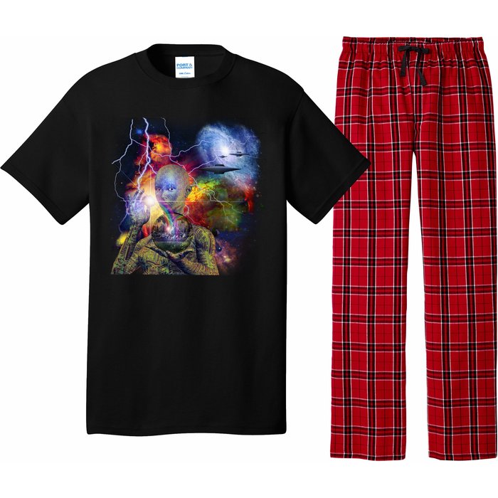 Alien Ufo In Space Pajama Set