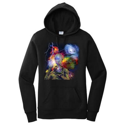 Alien Ufo In Space Women's Pullover Hoodie