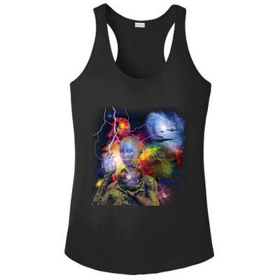 Alien Ufo In Space Ladies PosiCharge Competitor Racerback Tank