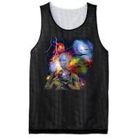 Alien Ufo In Space Mesh Reversible Basketball Jersey Tank