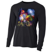 Alien Ufo In Space Cooling Performance Long Sleeve Crew