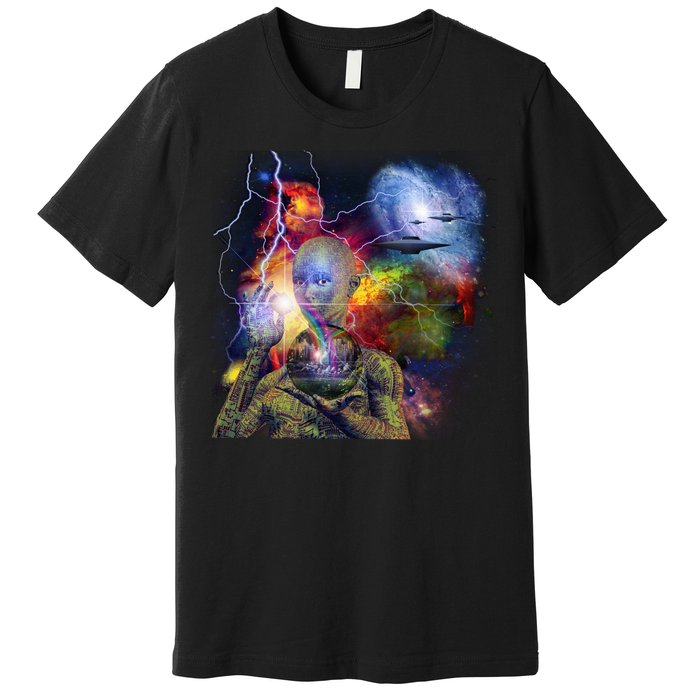 Alien Ufo In Space Premium T-Shirt