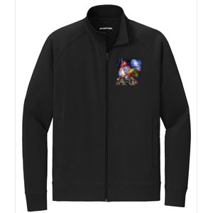 Alien Ufo In Space Stretch Full-Zip Cadet Jacket