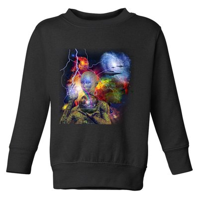 Alien Ufo In Space Toddler Sweatshirt