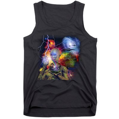 Alien Ufo In Space Tank Top