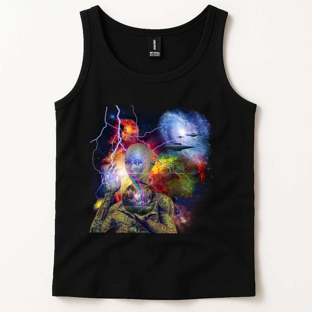 Alien Ufo In Space Tank Top