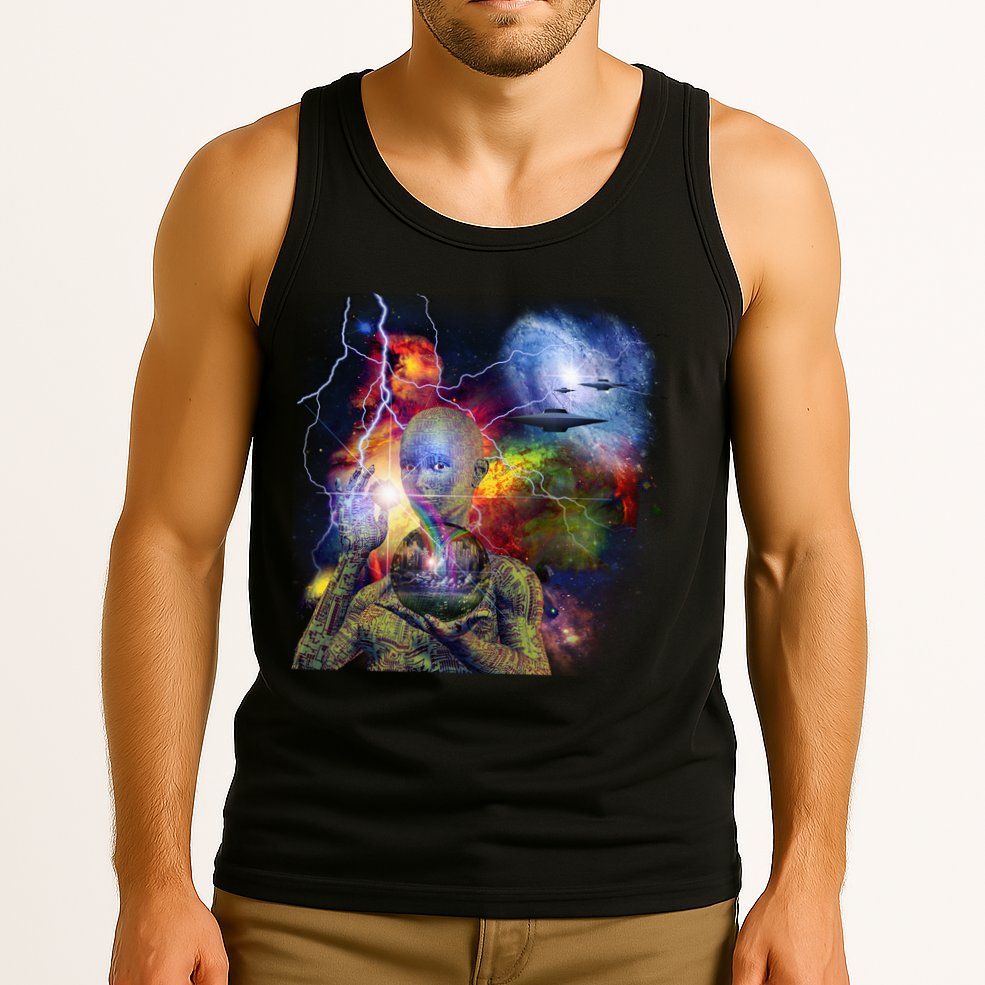 Alien Ufo In Space Tank Top
