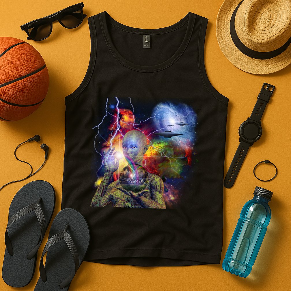 Alien Ufo In Space Tank Top