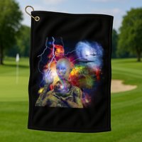 Alien Ufo In Space Golf Towel