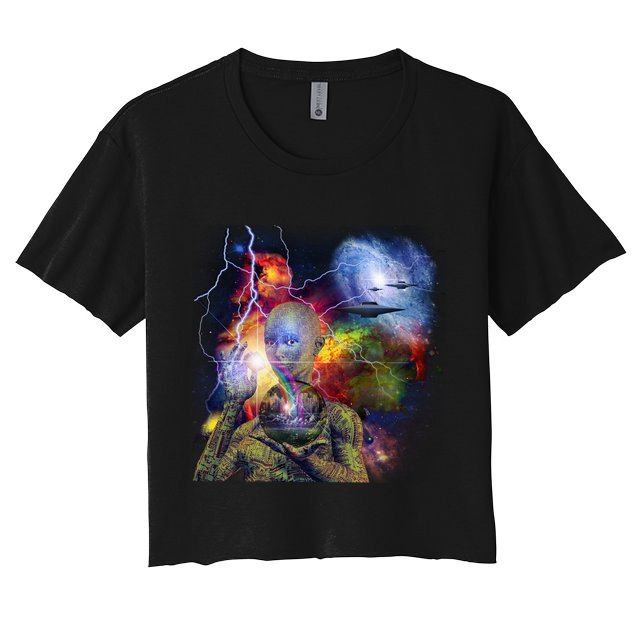 Alien Ufo In Space Crop Top