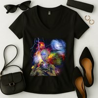 Alien Ufo In Space Women's V-Neck T-Shirt