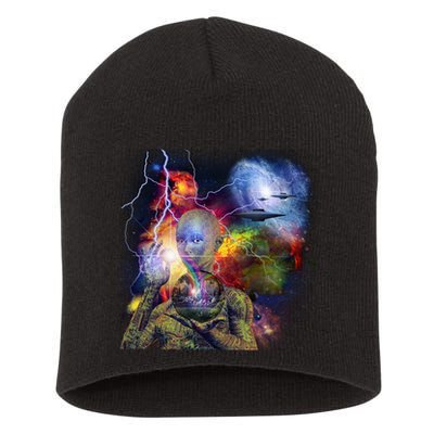 Alien Ufo In Space Short Acrylic Beanie