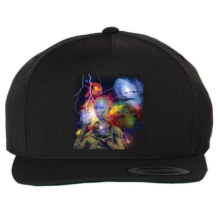 Alien Ufo In Space Wool Snapback Cap