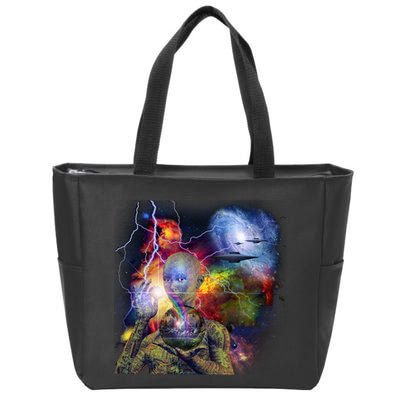 Alien Ufo In Space Zip Tote Bag