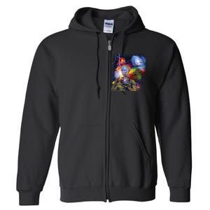 Alien Ufo In Space Full Zip Hoodie