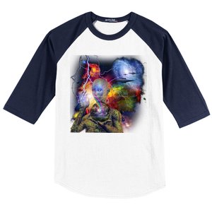 Alien Ufo In Space Baseball Sleeve Shirt