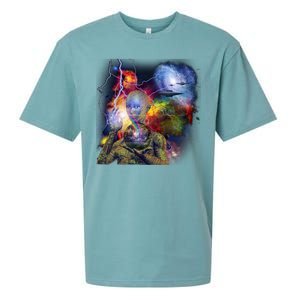 Alien Ufo In Space Sueded Cloud Jersey T-Shirt