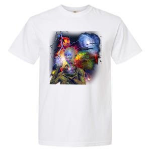 Alien Ufo In Space Garment-Dyed Heavyweight T-Shirt