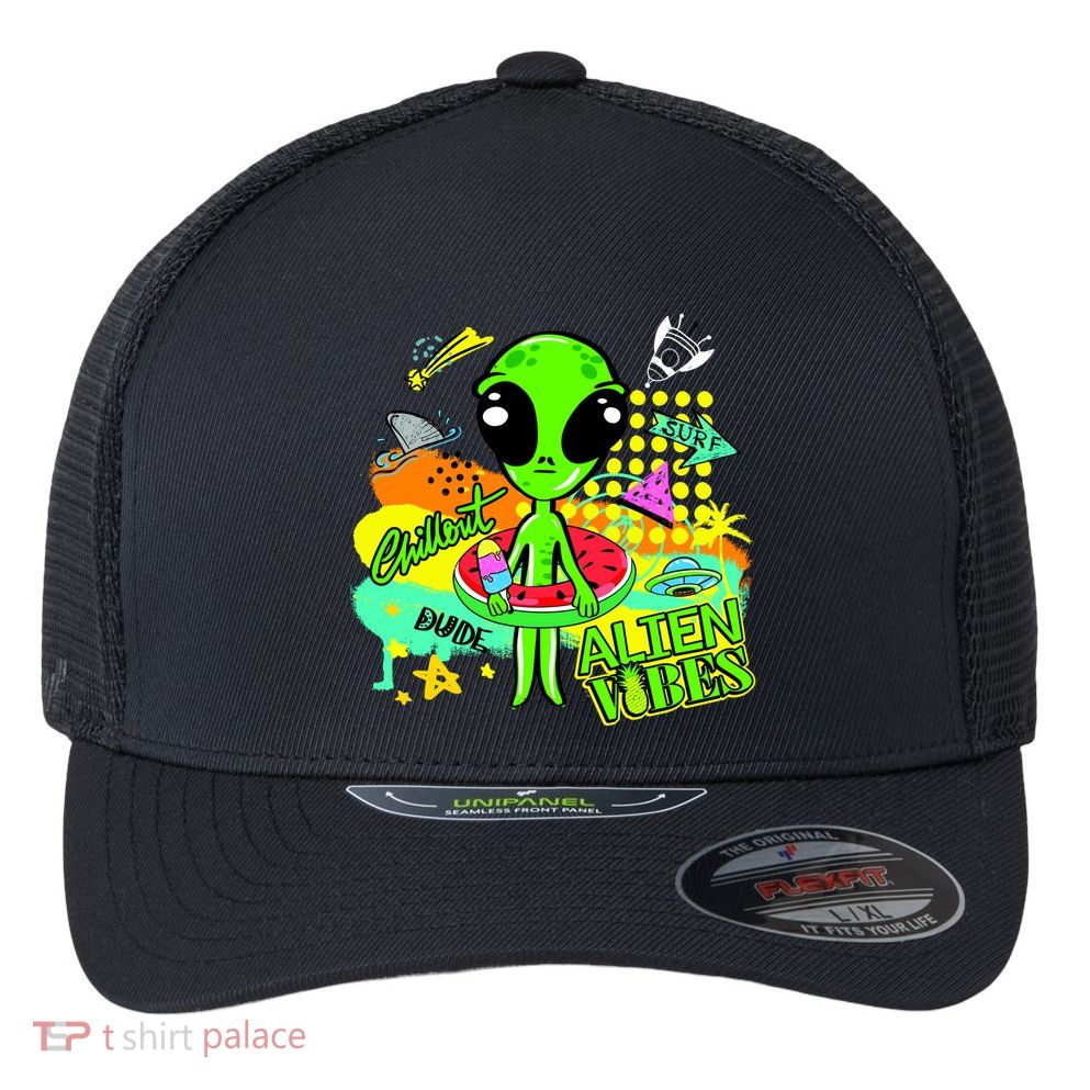 Alien Vibes Summertime Flexfit Unipanel Trucker Cap