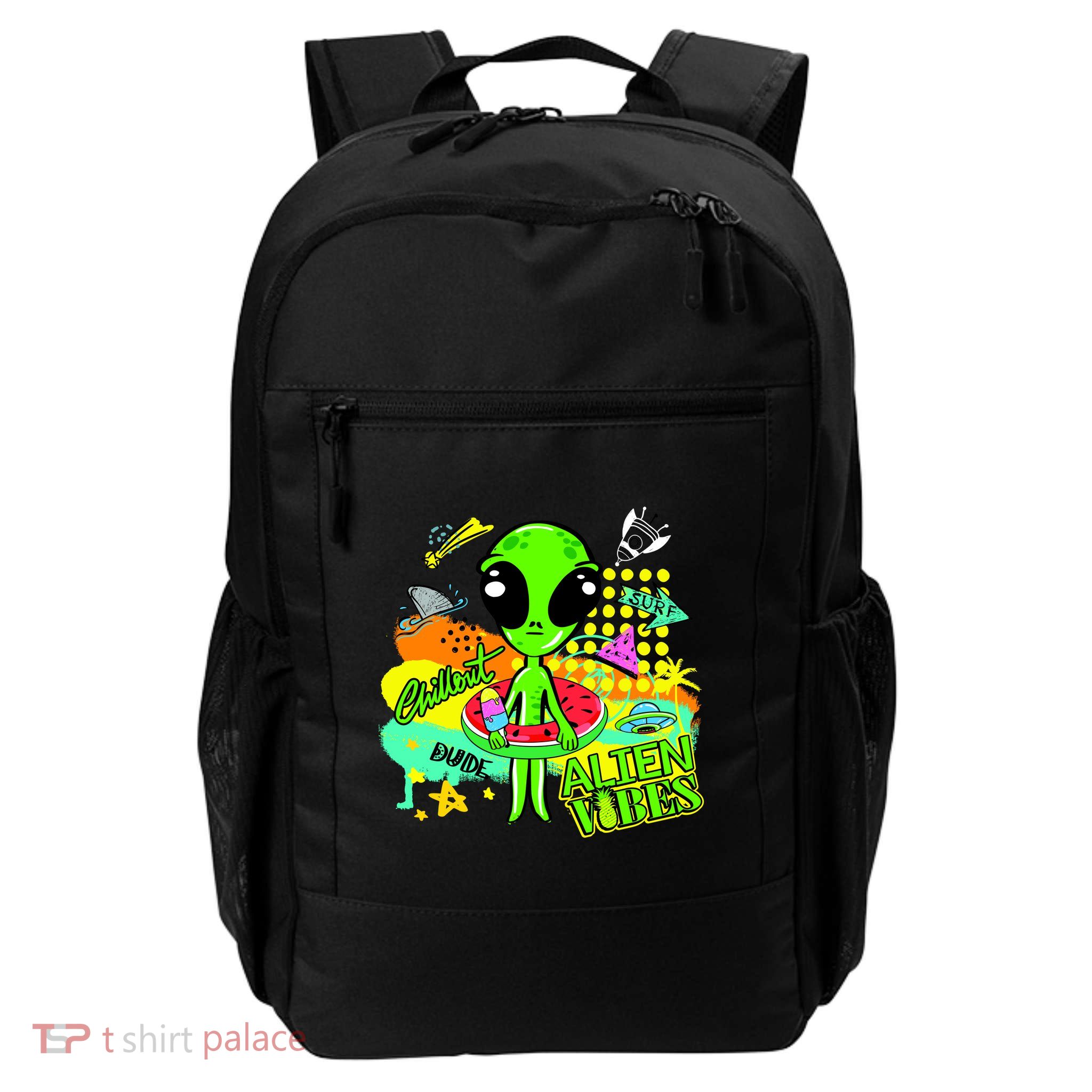 Alien Vibes Summertime Daily Commute Backpack