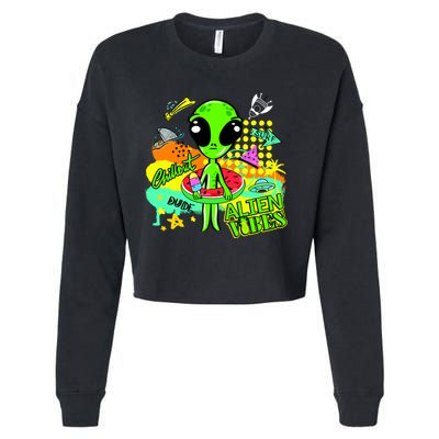Alien Vibes Summertime Cropped Pullover Crew