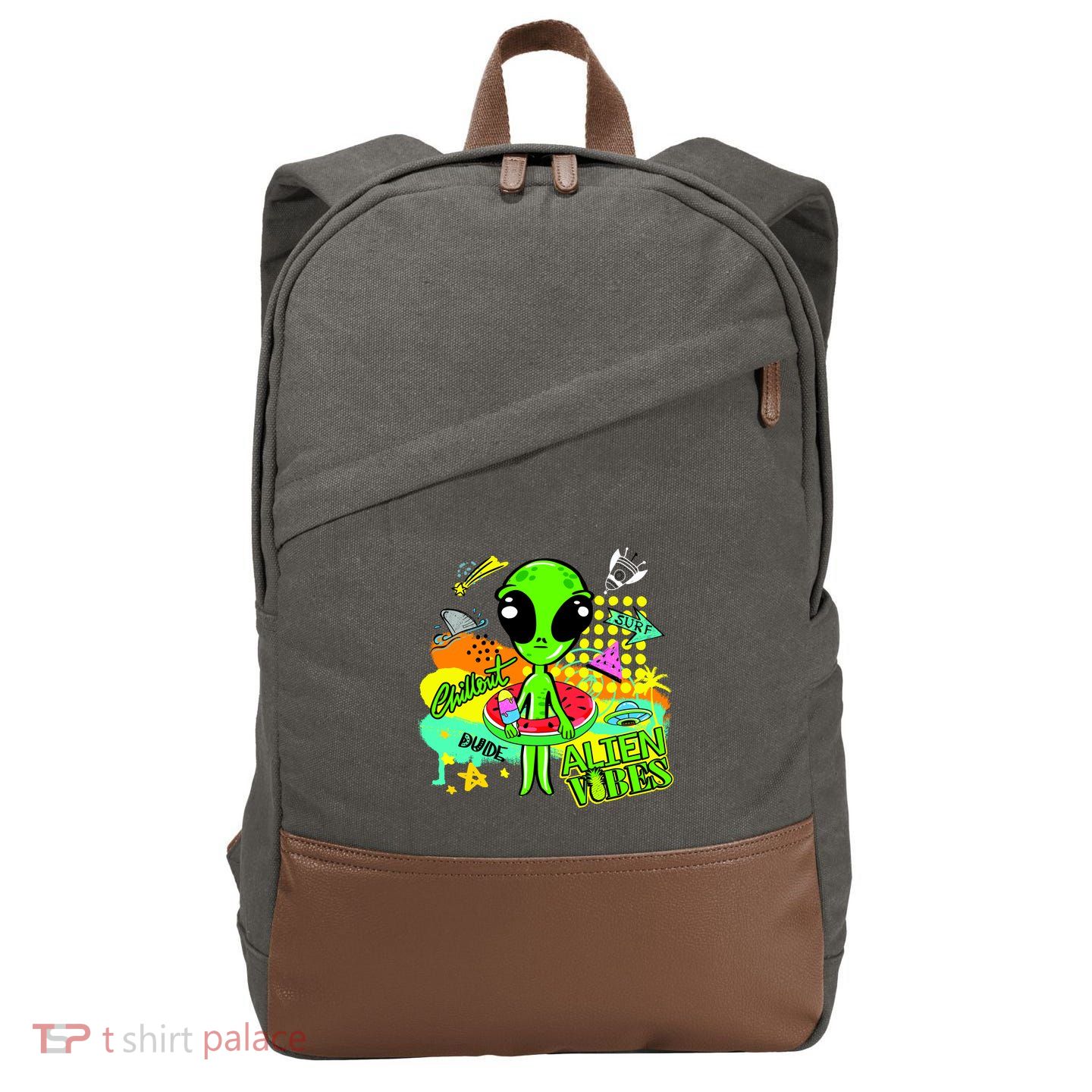 Alien Vibes Summertime Cotton Canvas Backpack