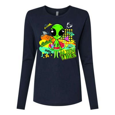 Alien Vibes Summertime Womens Cotton Relaxed Long Sleeve T-Shirt