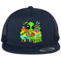 Alien Vibes Summertime Flat Bill Trucker Hat