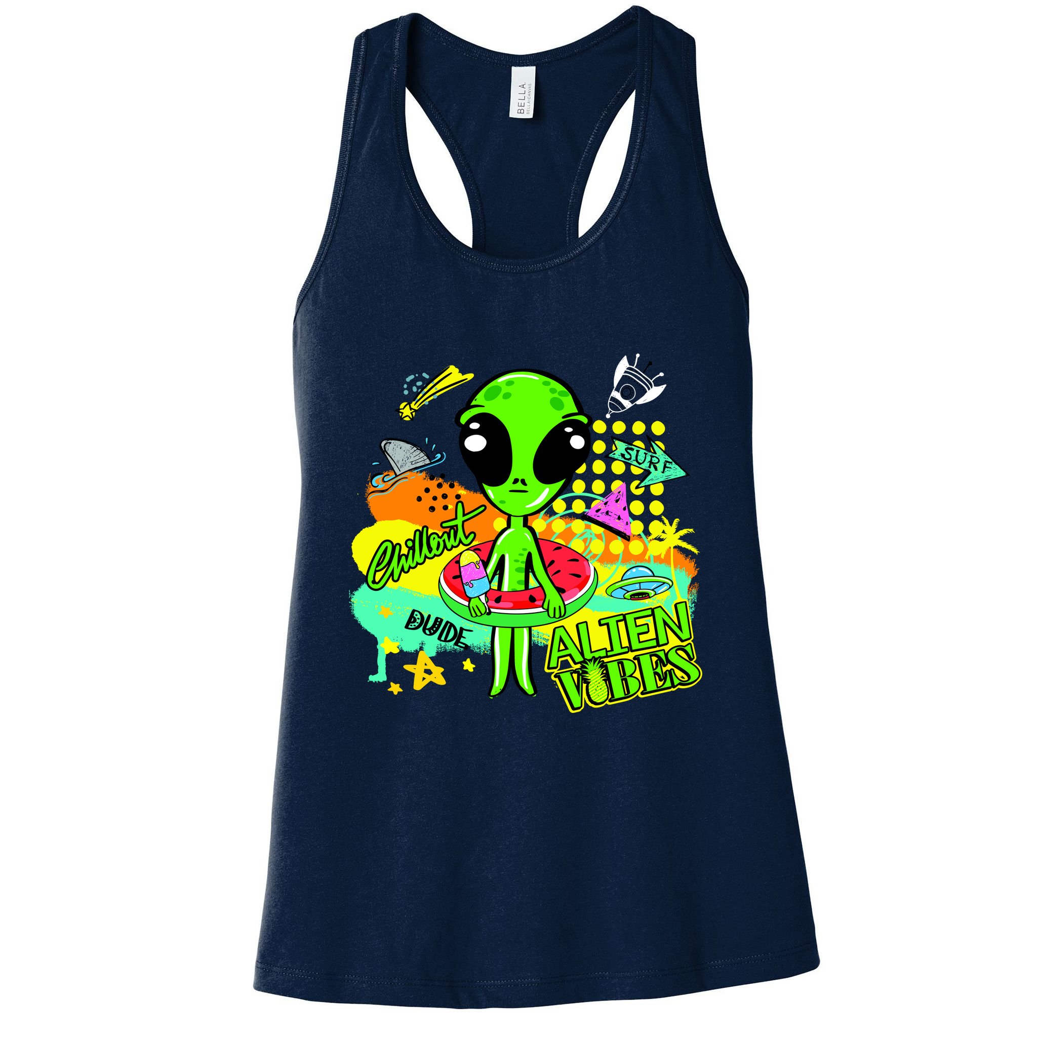 Alien Vibes Summertime Womens Tank Top