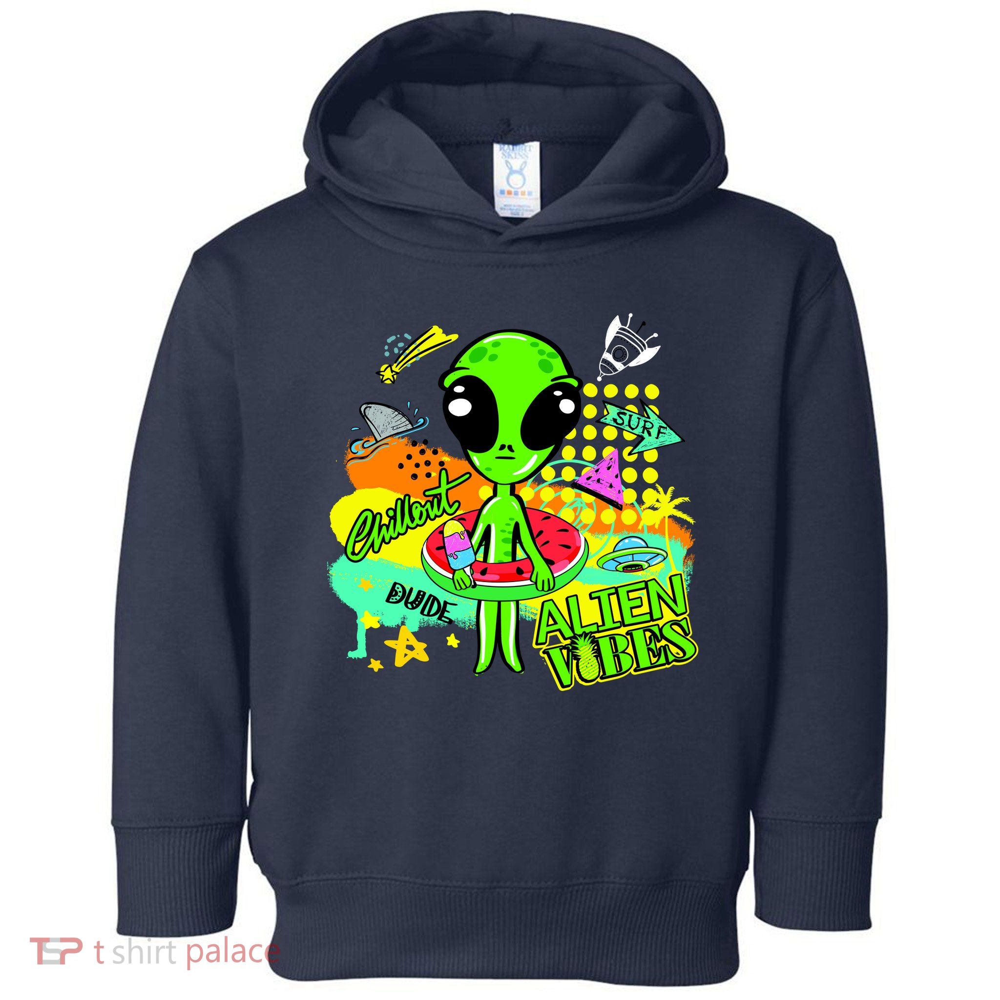 Alien Vibes Summertime Toddler Hoodie