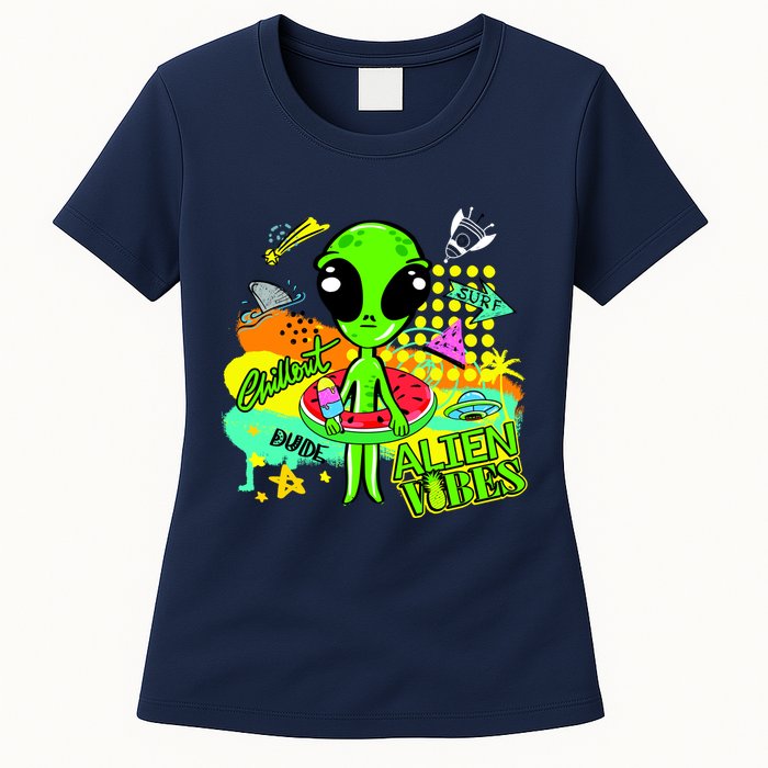 Alien Vibes Summertime Womens T-Shirt